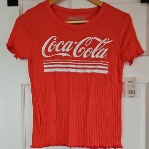 NWT Coca-Cola Ribbed Tee in Red and White